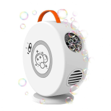 Rechargeable Automatic Bubble Machine for Kids, 90 and 360 Degree Rotating Outdoor Bubble Toy, White