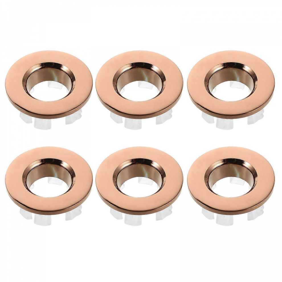 6 Pcs Sink Overflow Ring Trim Covers, Universal Basin Overflow Hole Insert Caps For Bathroom And Kitchen Washbasins, Compatible With 23-25 Mm Holes 6083684961595
