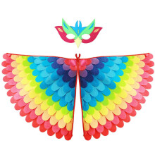 Uil- en pauwenvleugels vogelkostuum sjaal cape met masker voor kinderfeestjes cosplay verkleedpartijtjes