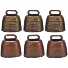 piezas de campanas metálicas estilo retro para vacas, ideales para el pastoreo de caballos y ovejas. Acabado en cobre. Sonajeros para uso ag