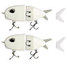 2 Pack Mini Glide Bait Bass Fishing Lures Multi Jointed Swimbait for Freshwater and Saltwater