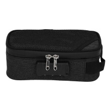 Smell Proof Bag with Lock, Portable Activated Carbon Odor Proof Case for Travel, Black Waterproof Organizer