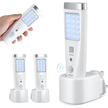 2 LED-Nachtlichter, Steckdosenmodell, 4 Funktionen, mit wiederaufladbarer Basis, Bewegungsmelder, geeignet für Flure und Treppenhäuser