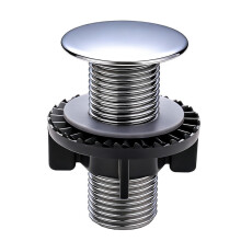 Universal Sink Hole Cover Water Stopper Drain Seal Cap Compatible with Kitchen Bathroom Sinks and Bathtubs Brushed Steel