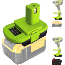 Adaptér na batérie pre akumulátorové náradie Ryobi 18V, kompatibilný s DeWalt 20V a Milwaukee 18V M18, rozhranie USB