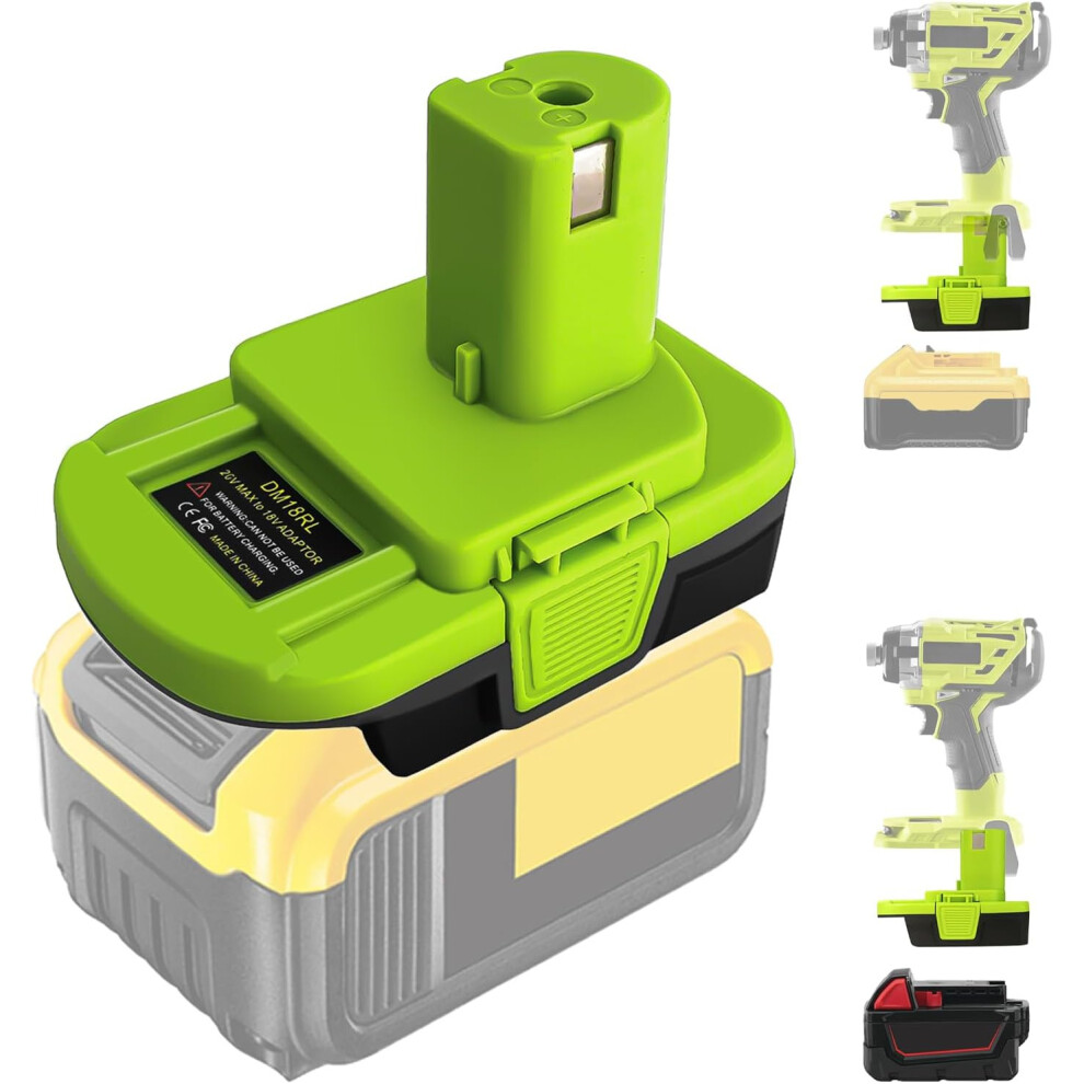 Battery Adapter For Ryobi 18V Cordless Tools, Compatible With Dewalt 20V And Milwaukee 18V M18, Usb Interface 6083684964046