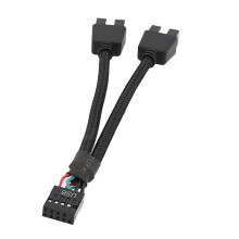 Confezione da 2 cavi splitter da USB 2.0 a 9 pin per scheda madre a doppio connettore a 9 pin, splitter per connettore USB 2.0 interno per s