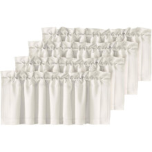 Ivory Blackout Valance Curtain, Rod Pocket Short Drapery for Living Room, Bedroom, Bathroom Privacy, 52 W x 18.4 Inch Panel