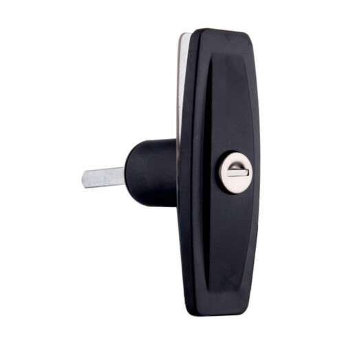 Clockwise Pop Up T Handle Lock, Black, with Weatherproof Gasket, Non-Threaded, Compatible with RV Toolbox