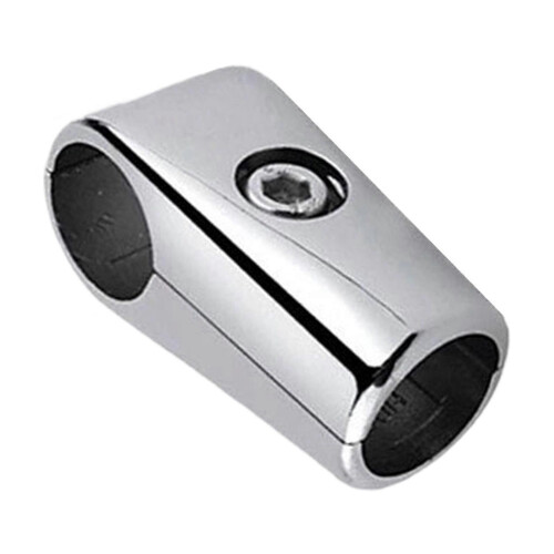 Aluminum Alloy Two-Way Pipe Connector for Drying Rack, Durable Fastening Joint, Silver Finish