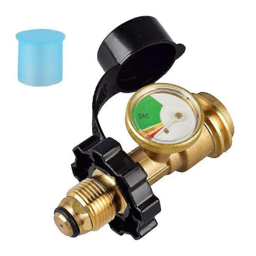 Universal Propane Tank Adapter with Gauge, QCC1 Type 1 Tank Level Indicator