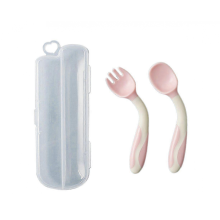 Baby Feeding Training Spoon, Soft Bendable Easy-Grip Spoon for Toddlers and Infants, Pink