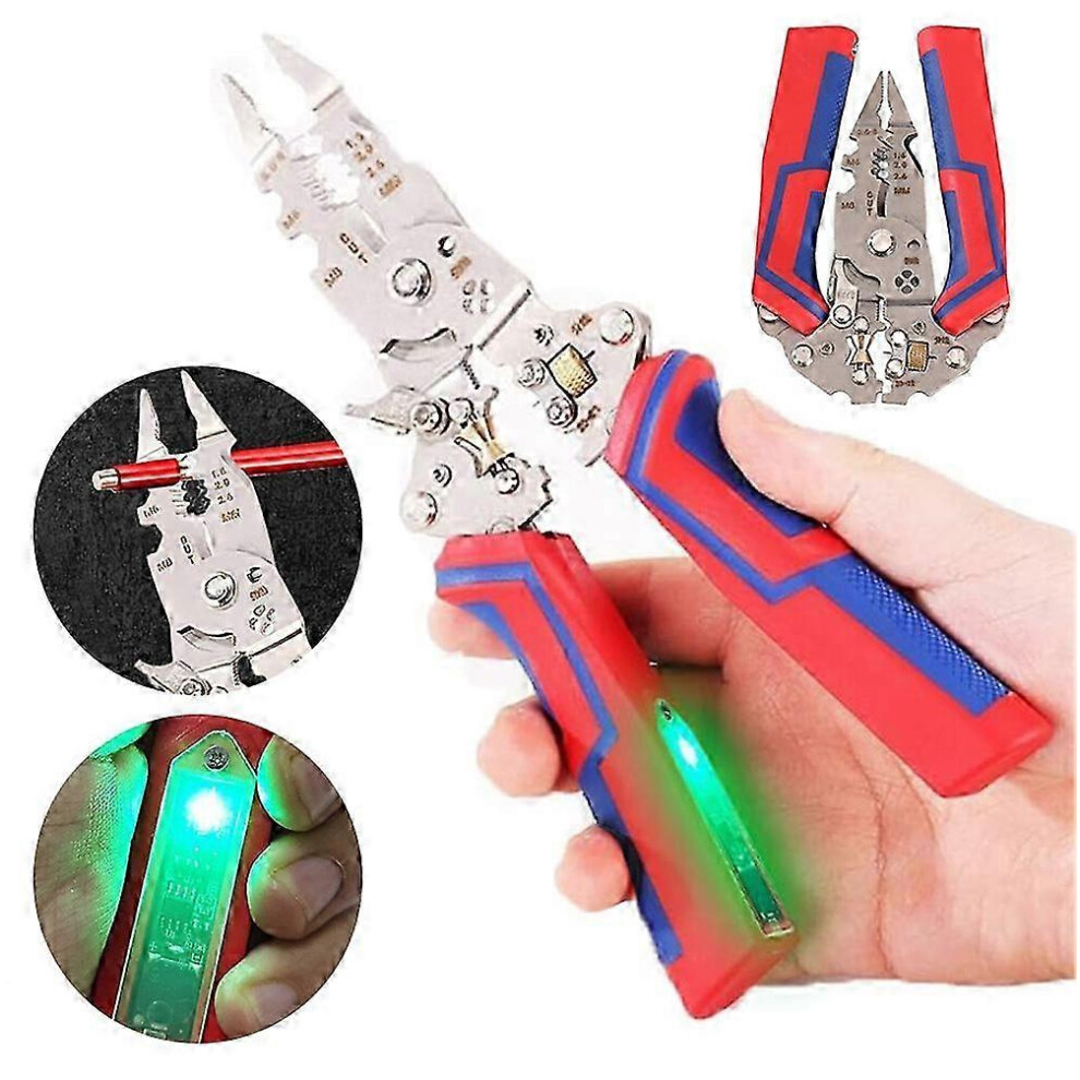 13-In-1 Foldable Electrician Pliers With Voltage Tester, Multi-Function Wire Stripper For Cutting, Crimping And Pulling Repair Tasks 6083684967627