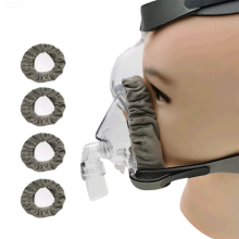 4 Stück wiederverwendbare Stoffeinlagen für CPAP-Masken, waschbar, weich, grau, zur Reduzierung von Luftlecks und Hautreizungen