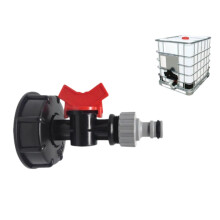 Réservoir d'eau IBC de 1000 litres avec vanne adaptatrice S60x6 et robinet 3/4", réservoir de stockage en plastique durable