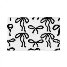 Badmat met strik, 51 x 81 cm, antislip, absorberend, pluizig badkleed, schattige retro badmat voor moderne douche en interieur.