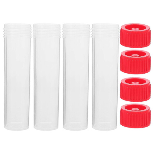 40 Transparent Sample Storage Tubes with Screw Caps for Lab Samples, Cosmetics and Essential Oils