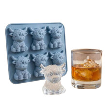 Bandeja de silicona 3D con forma de vaca de las Tierras Altas para cubitos de hielo, ideal para whisky, cócteles y otras bebidas. Molde deta