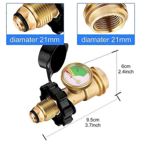 Universal Propane Tank Adapter with Gauge, QCC1 Type 1 Tank Level Indicator 1