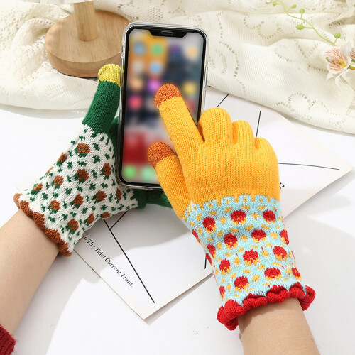 Modische Strickhandschuhe für Damen und Mädchen, winddicht,-3 1