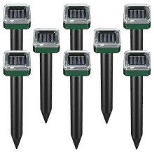 8 Pack of Solar Powered Ultrasonic Snake Repellent for Outdoor Use