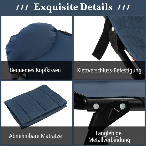 Opvouwbaar kampeerbed met verstelbare rugleuning en matras 2
