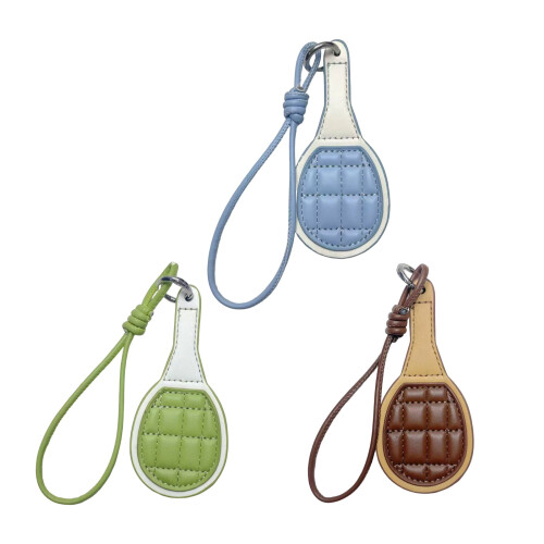 Keychain Pendant With Braided Rope PU Leather-Coffee 1