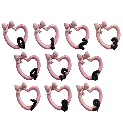 Customizable Number Balloons Heart Frame Bowknot Decoration-2 1