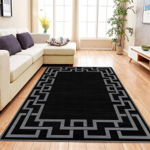 (120 x 170 cm (4 ft. x 5 ft. 6 in), Nico Black) Extra Large Rugs Non Slip Area Rug Modern Luxury Living Room Bedroom Carpets