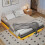 Grey Floating King Bed Frame with LED Lights 10