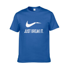 (Royal Blue,L)Just Break It Tshirt Men Streetwear Funny Summer Cotton Print Shirt Tops Tee
