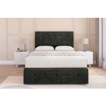 (2'6 Small Single, Graphite) Sloomy Cambridge Dumfries Divan Bed Base No Drawers With 26" Strutted Headboard & 12" Matching Footboard