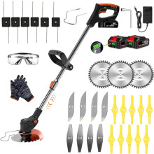 Cordless Strimmer,with Li-ion Battery and Charger Garden Strimmer,Grass Trimmer Retractable for Garden Clearing Weeds Flower Trees