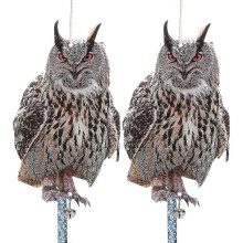 Owl scarer for roofs - 2pcs reflective bird repellent for patio protection