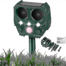 AURA Ultrasonic Fox Repeller, Solar Powered And Waterproof Animal Deterrent, Flashlight And Usb Rechargeable