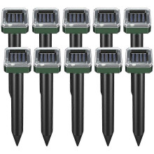 Mole Repellent Squirrel Repellent 10 Pack Ultrasonic Snake Repellent Repeller Sonic Mole Deterrent Spikes
