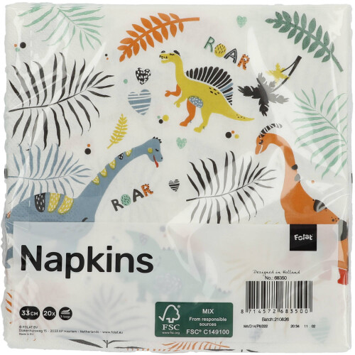 Dino Roars Napkins (Pack of 20) 2