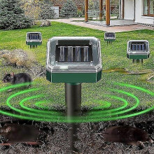 Solar Mole Repellent 4 Pack Easy To Use Waterproof Gopher Scarer Ultrasonic Groundhog Repeller Outdoor Rat Deterrent yyds