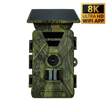 WiFi Hunting Camera Solar Trail Camera 8K 60MP WiFi Wildlife Hunting Camera IP66 Waterproof Outdoor Night Vision Game Camera