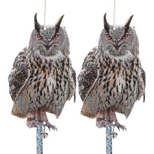 2pcs Owl Bird Scarer with Reflective Tape Bird Deterrent Bird Repellent Devices To Scare Birds Pigeons Away for Garden Roofs Patio Windows Balcony Tre
