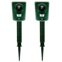 2X Cat Repellent Fox Deterrent Ultrasonic Bird Scarers for Gardens Animal Repeller with Motion Activated PIR Sensor