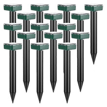 16 Pcs Solar Mole Repellent,ultrasonic Repeller Vole Deterrent Spike