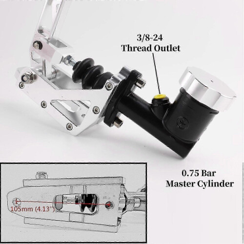 (Black) Drift Racing Handbrake with Hydro System - Long Level Gear Kit 1
