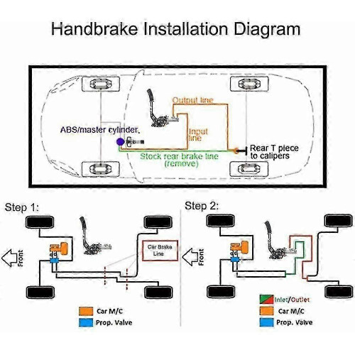 (Black) Drift Racing Handbrake with Hydro System - Long Level Gear Kit 2