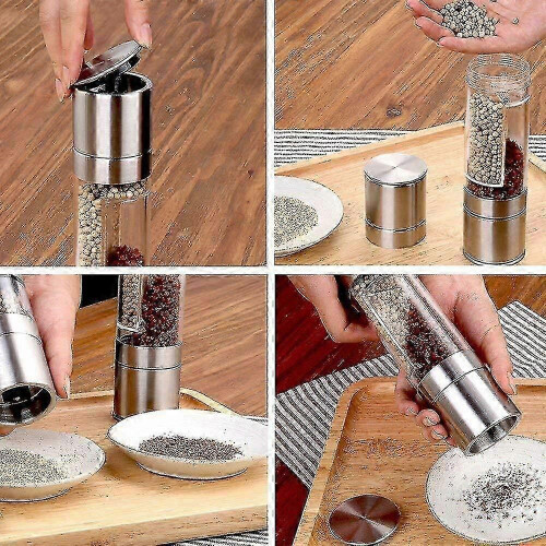 2 In 1 Pepper Mill Double Mill Pepper Salt with Adjustable Ceramic Grinder 2