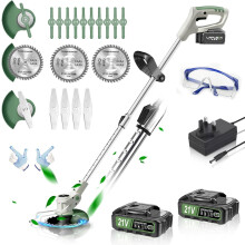 Metal Blade Cordless Strimmer 21v Grass Trimmers With 1 Pruning Shears 16 Blades 15cm Cutting Diameter Cordless Strimmer For Lawn