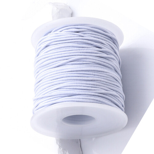 Cordón elástico para pulseras, 0,8 mm, color blanco 2