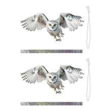(Style B) Double Faced Acrylic Owl Sculptures Including Reflective Accessories for Balcony Bird Control Multicolor