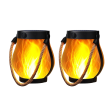 Solar Lanterns Lights Flickering Flame Garden Lights With Dual Charging Usb Solar Outdoor Waterproof Hanging Lantern