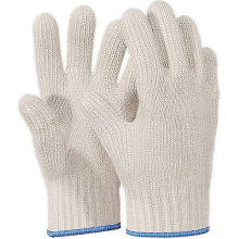 Hitzebeständige Ofenhandschuhe mit Fingern, Küchenhandschuhe aus Baumwolle, Doppel-Ofenhandschuhe, Weiß, 1 Paar